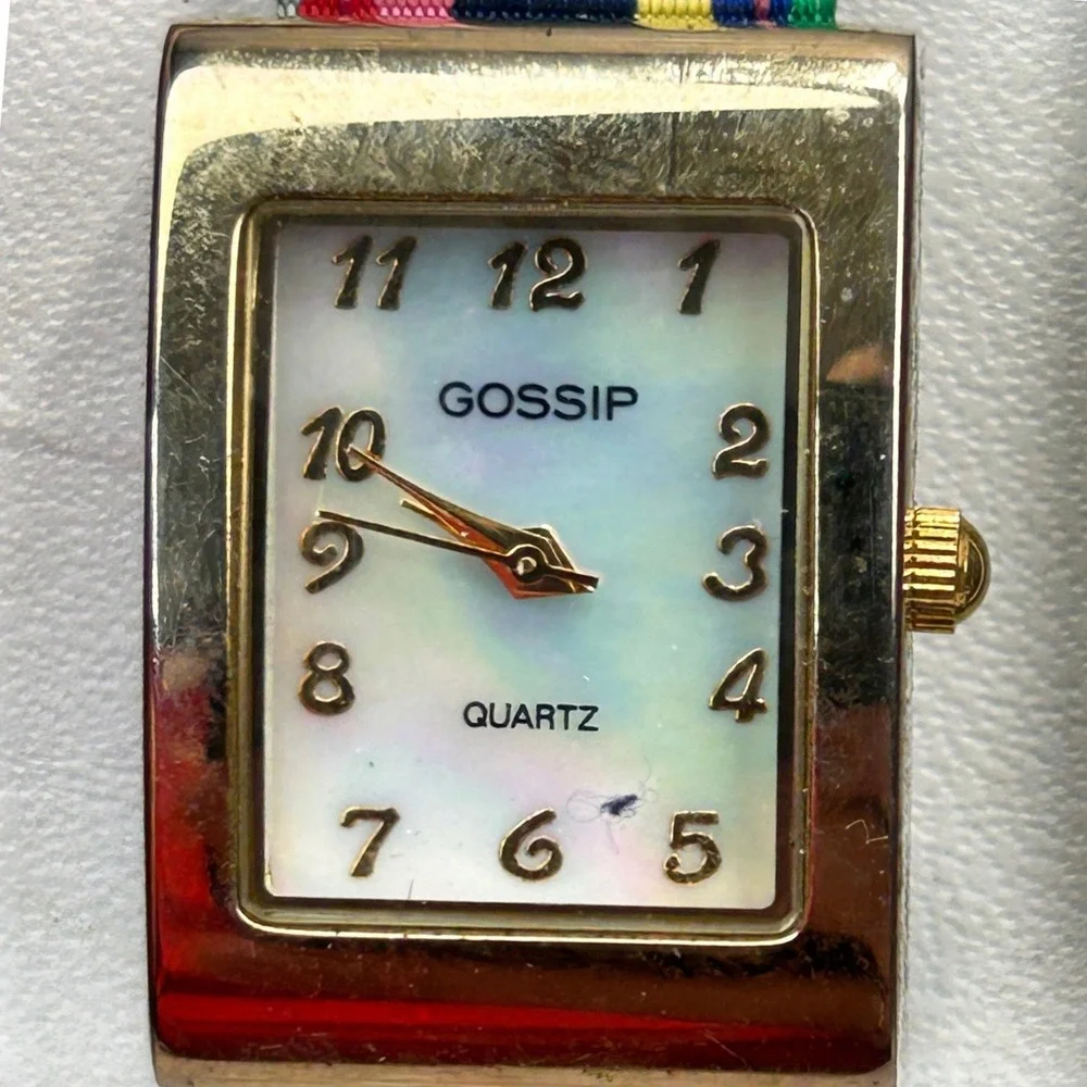 Gossip Interchangeable 2-Watch Set 2 Heads 6 Bands Gold Silver Tone Multi Tested
